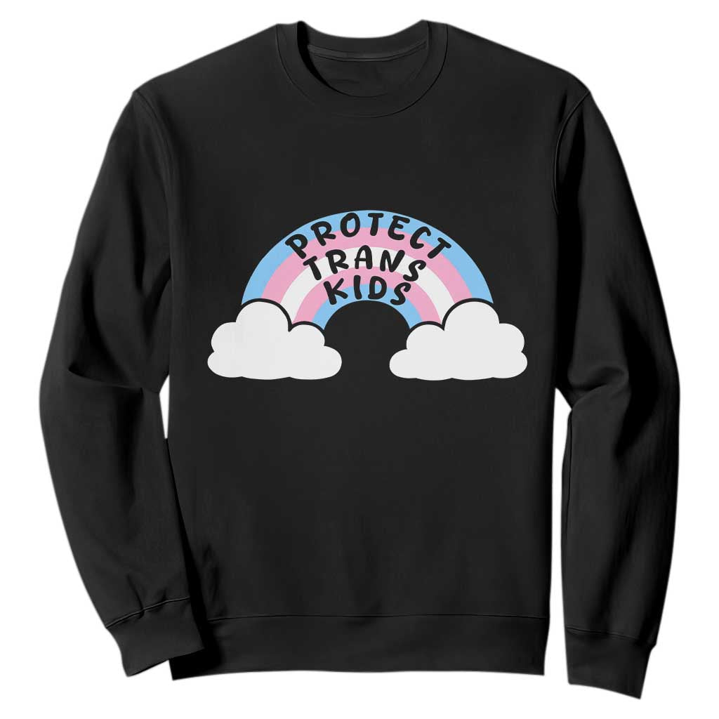 Funny Protect Trans Kids Sweatshirt LGBT Pride Rainbow TS11 Black Print Your Wear