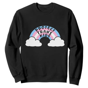 Funny Protect Trans Kids Sweatshirt LGBT Pride Rainbow TS11 Black Print Your Wear