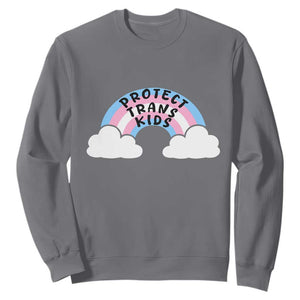 Funny Protect Trans Kids Sweatshirt LGBT Pride Rainbow TS11 Charcoal Print Your Wear