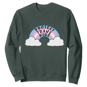Funny Protect Trans Kids Sweatshirt LGBT Pride Rainbow TS11 Dark Forest Green Print Your Wear