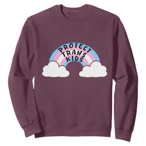 Funny Protect Trans Kids Sweatshirt LGBT Pride Rainbow TS11 Maroon Print Your Wear