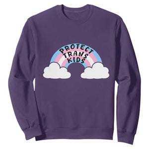 Funny Protect Trans Kids Sweatshirt LGBT Pride Rainbow TS11 Purple Print Your Wear