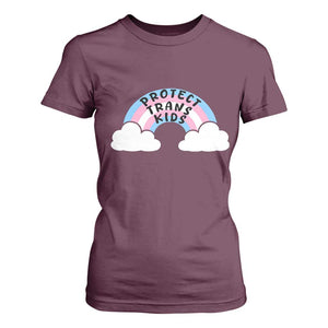 Funny Protect Trans Kids T Shirt For Women LGBT Pride Rainbow TS11 Maroon Print Your Wear