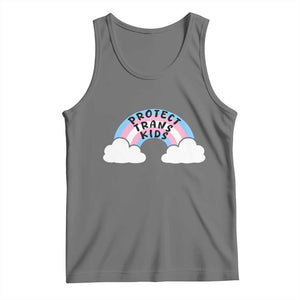 Funny Protect Trans Kids Tank Top LGBT Pride Rainbow TS11 Black Heather Print Your Wear