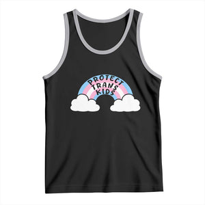 Funny Protect Trans Kids Tank Top LGBT Pride Rainbow TS11 Black Athletic Heather Print Your Wear