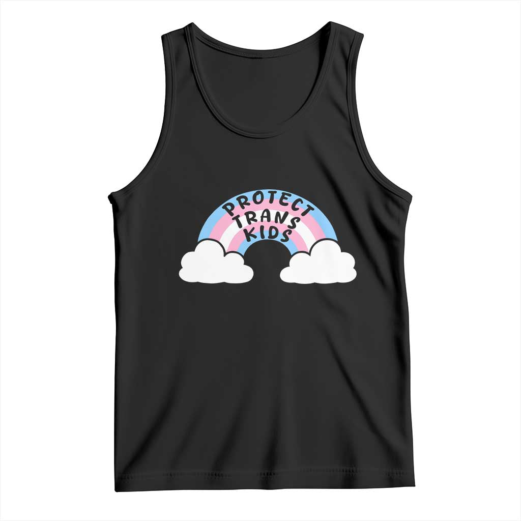 Funny Protect Trans Kids Tank Top LGBT Pride Rainbow TS11 Black Print Your Wear
