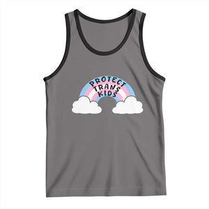Funny Protect Trans Kids Tank Top LGBT Pride Rainbow TS11 Deep Heather Black Print Your Wear