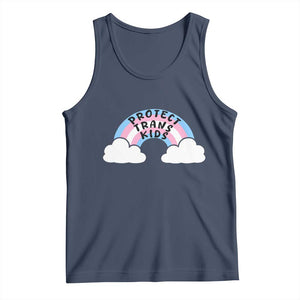 Funny Protect Trans Kids Tank Top LGBT Pride Rainbow TS11 Navy Print Your Wear
