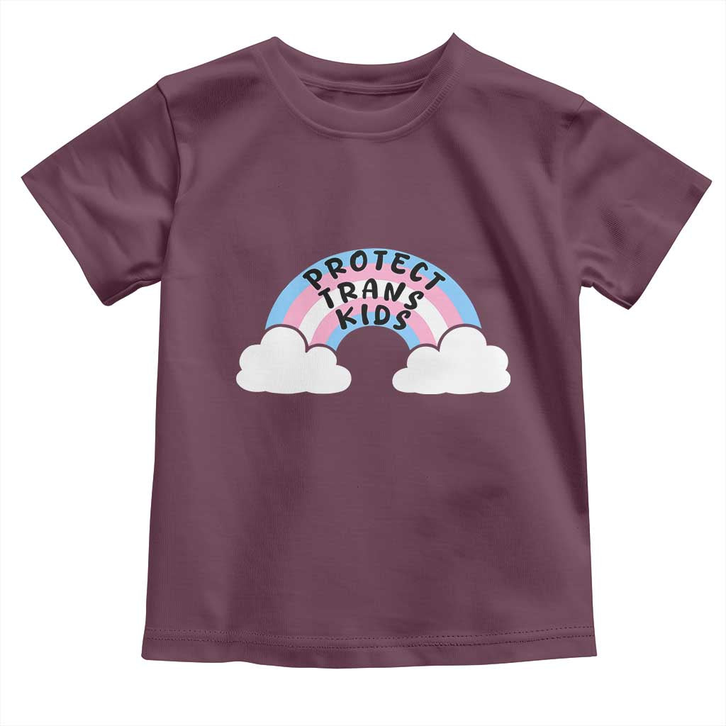 Funny Protect Trans Kids Toddler T Shirt LGBT Pride Rainbow TS11 Maroon Print Your Wear