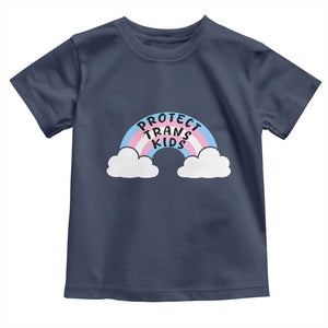 Funny Protect Trans Kids Toddler T Shirt LGBT Pride Rainbow TS11 Navy Print Your Wear