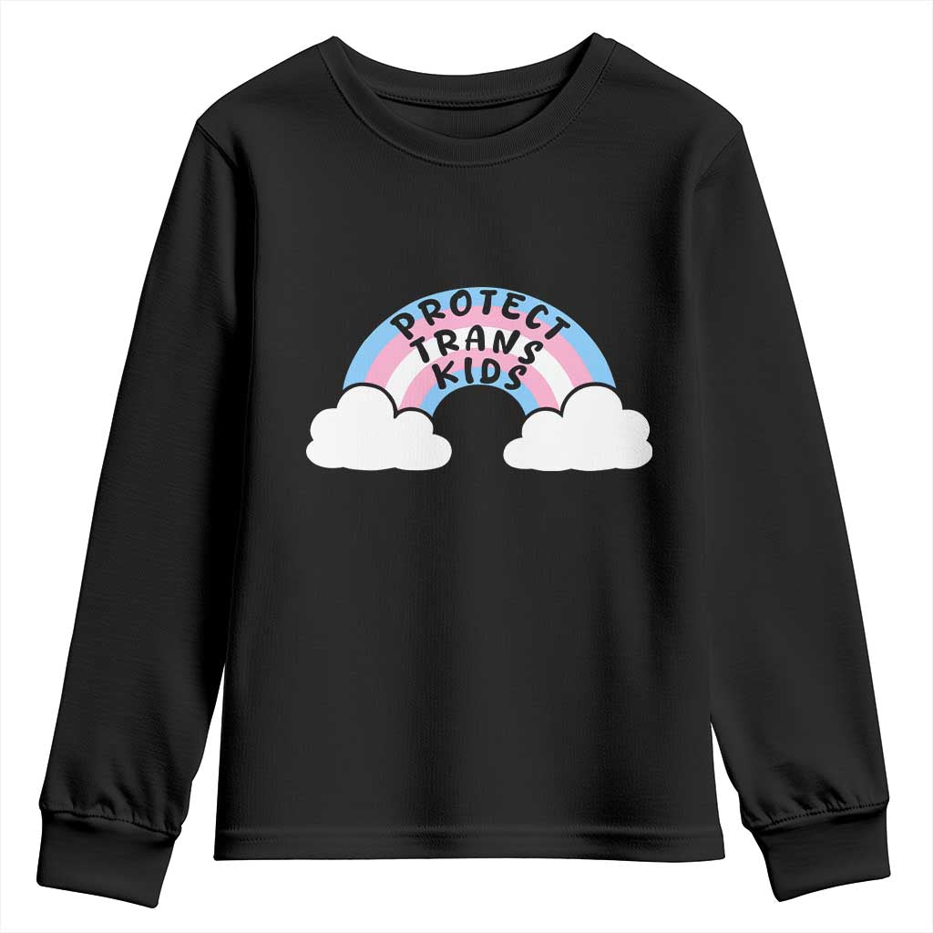 Funny Protect Trans Kids Youth Sweatshirt LGBT Pride Rainbow TS11 Black Print Your Wear