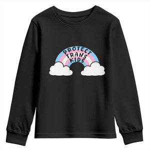 Funny Protect Trans Kids Youth Sweatshirt LGBT Pride Rainbow TS11 Black Print Your Wear