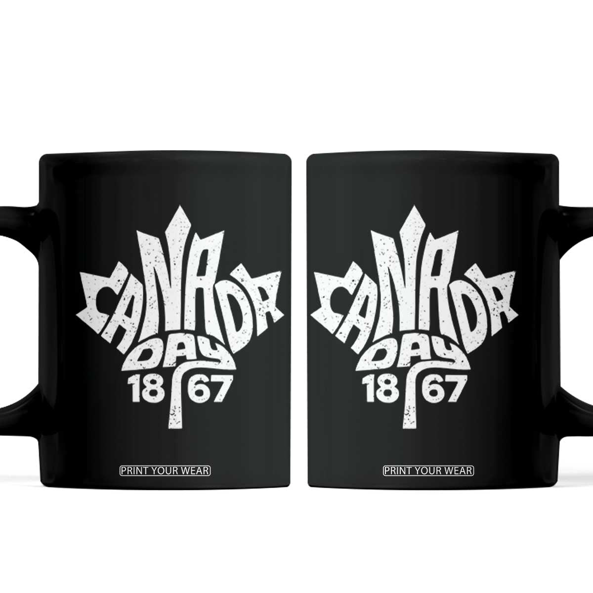 Funny Proud Canadian Canada Day 1867 Coffee Mug Vintage Maple Leaf TS11 Black Print Your Wear
