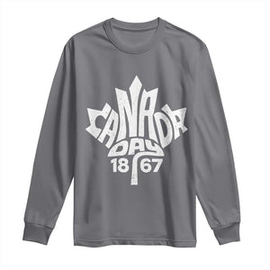 Funny Proud Canadian Canada Day 1867 Long Sleeve Shirt Vintage Maple Leaf TS11 Charcoal Print Your Wear