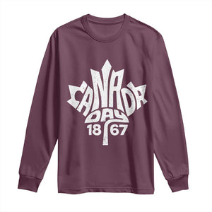 Funny Proud Canadian Canada Day 1867 Long Sleeve Shirt Vintage Maple Leaf TS11 Maroon Print Your Wear
