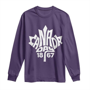 Funny Proud Canadian Canada Day 1867 Long Sleeve Shirt Vintage Maple Leaf TS11 Purple Print Your Wear