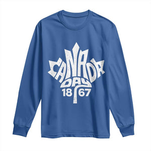 Funny Proud Canadian Canada Day 1867 Long Sleeve Shirt Vintage Maple Leaf TS11 Royal Blue Print Your Wear