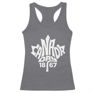 Funny Proud Canadian Canada Day 1867 Racerback Tank Top Vintage Maple Leaf TS11 Charcoal Print Your Wear