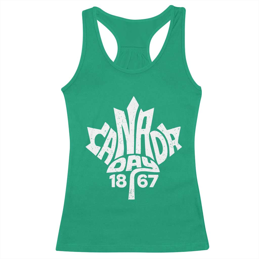 Funny Proud Canadian Canada Day 1867 Racerback Tank Top Vintage Maple Leaf TS11 Irish Green Print Your Wear