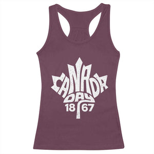 Funny Proud Canadian Canada Day 1867 Racerback Tank Top Vintage Maple Leaf TS11 Maroon Print Your Wear