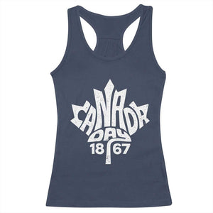 Funny Proud Canadian Canada Day 1867 Racerback Tank Top Vintage Maple Leaf TS11 Navy Print Your Wear