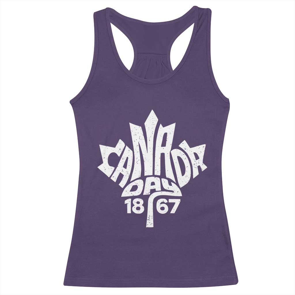 Funny Proud Canadian Canada Day 1867 Racerback Tank Top Vintage Maple Leaf TS11 Purple Print Your Wear