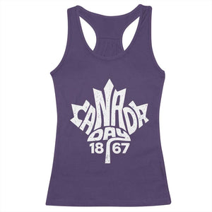 Funny Proud Canadian Canada Day 1867 Racerback Tank Top Vintage Maple Leaf TS11 Purple Print Your Wear