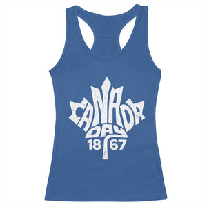 Funny Proud Canadian Canada Day 1867 Racerback Tank Top Vintage Maple Leaf TS11 Royal Blue Print Your Wear