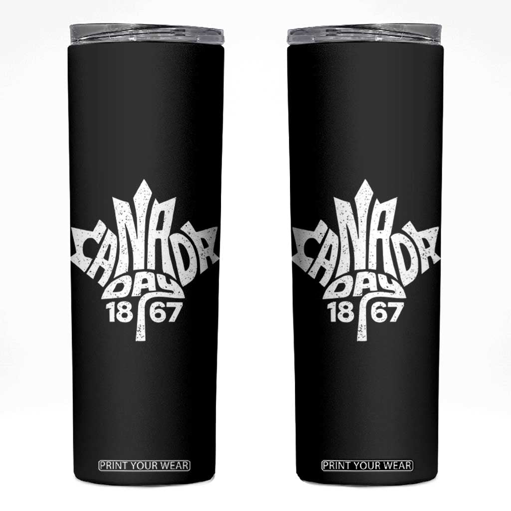 Funny Proud Canadian Canada Day 1867 Skinny Tumbler Vintage Maple Leaf TS11 Black Print Your Wear