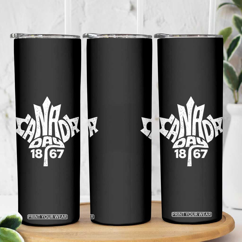 Funny Proud Canadian Canada Day 1867 Skinny Tumbler Vintage Maple Leaf TS11 Print Your Wear