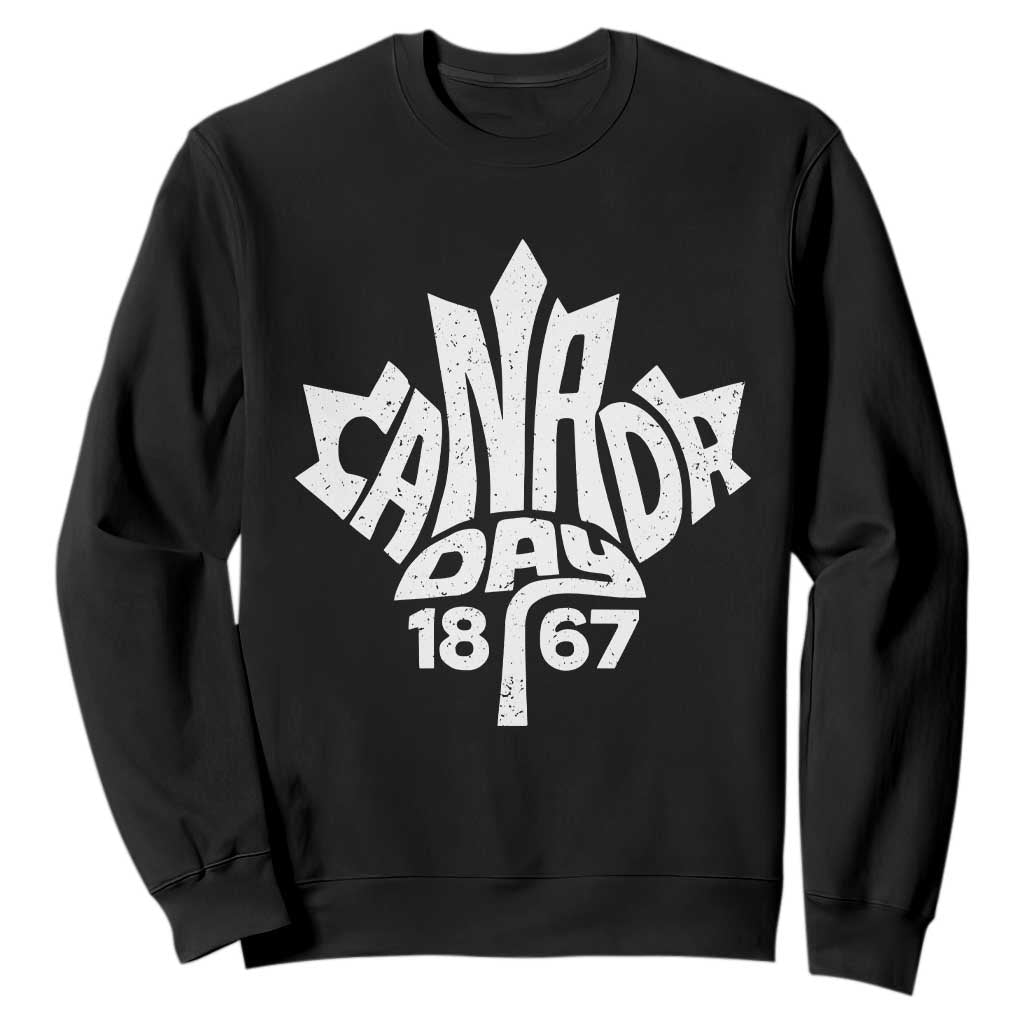 Funny Proud Canadian Canada Day 1867 Sweatshirt Vintage Maple Leaf TS11 Black Print Your Wear