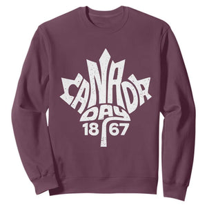 Funny Proud Canadian Canada Day 1867 Sweatshirt Vintage Maple Leaf TS11 Maroon Print Your Wear