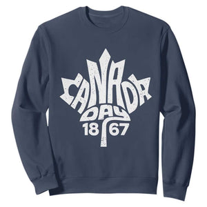 Funny Proud Canadian Canada Day 1867 Sweatshirt Vintage Maple Leaf TS11 Navy Print Your Wear