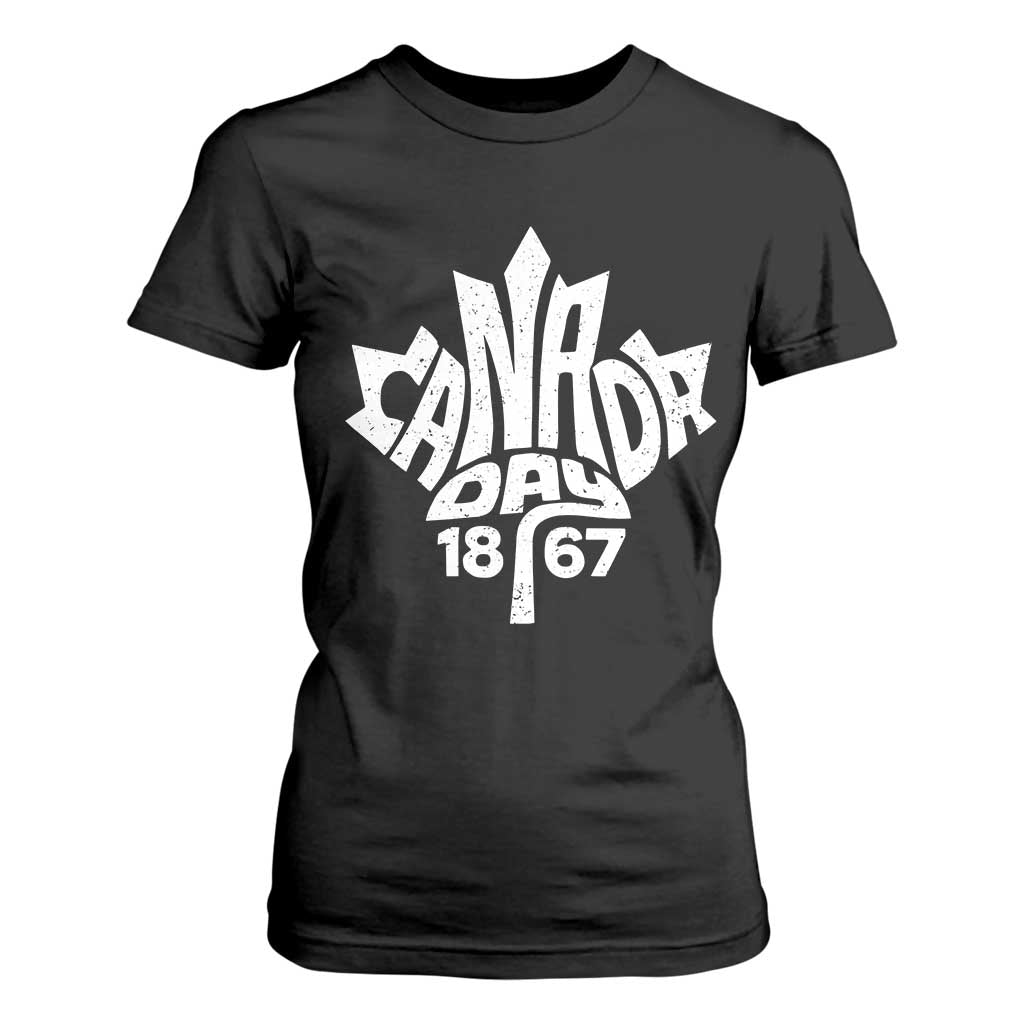 Funny Proud Canadian Canada Day 1867 T Shirt For Women Vintage Maple Leaf TS11 Black Print Your Wear