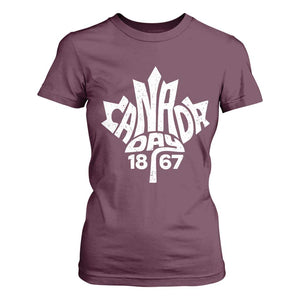 Funny Proud Canadian Canada Day 1867 T Shirt For Women Vintage Maple Leaf TS11 Maroon Print Your Wear