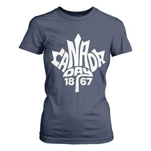 Funny Proud Canadian Canada Day 1867 T Shirt For Women Vintage Maple Leaf TS11 Navy Print Your Wear