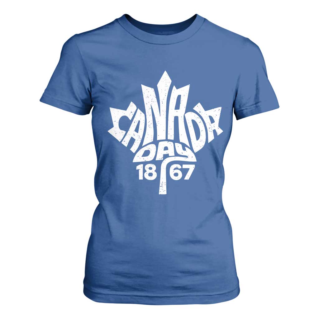 Funny Proud Canadian Canada Day 1867 T Shirt For Women Vintage Maple Leaf TS11 Royal Blue Print Your Wear