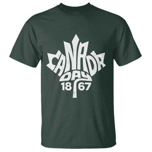 Funny Proud Canadian Canada Day 1867 T Shirt Vintage Maple Leaf TS11 Dark Forest Green Print Your Wear