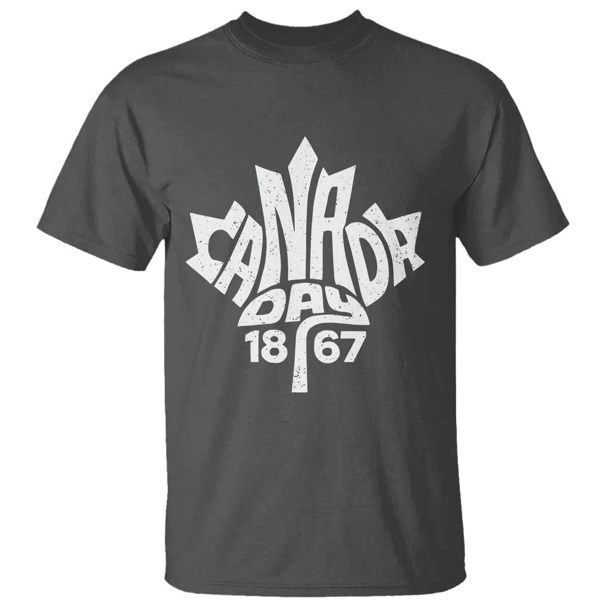 Funny Proud Canadian Canada Day 1867 T Shirt Vintage Maple Leaf TS11 Dark Heather Print Your Wear