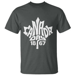 Funny Proud Canadian Canada Day 1867 T Shirt Vintage Maple Leaf TS11 Dark Heather Print Your Wear