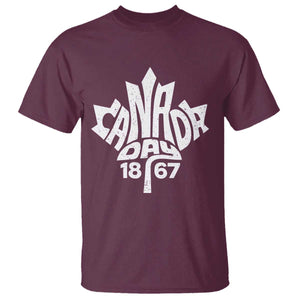 Funny Proud Canadian Canada Day 1867 T Shirt Vintage Maple Leaf TS11 Maroon Print Your Wear