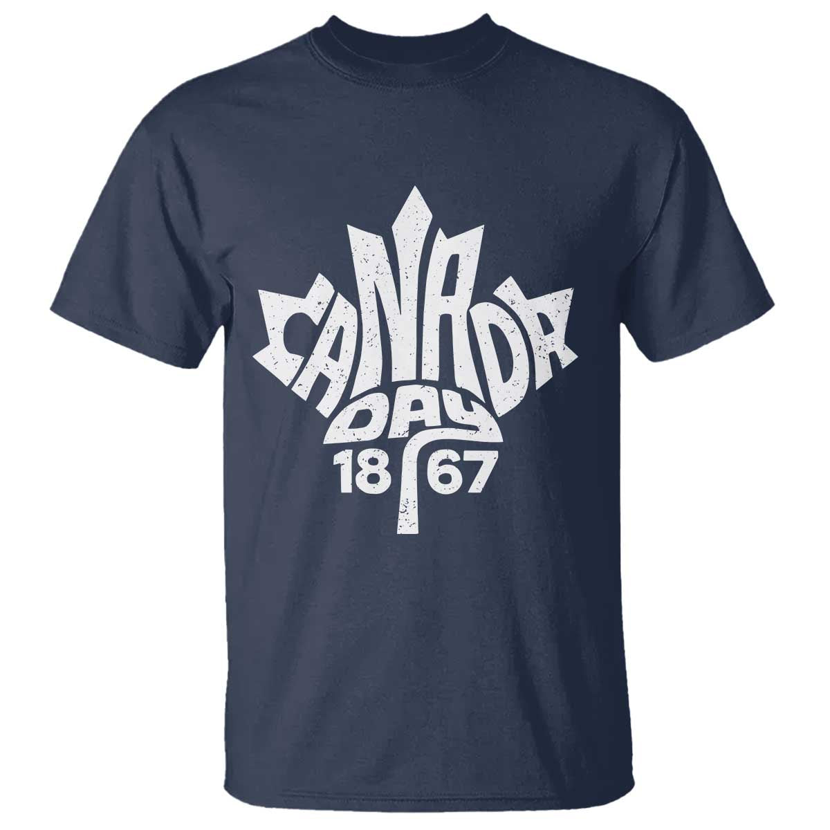 Funny Proud Canadian Canada Day 1867 T Shirt Vintage Maple Leaf TS11 Navy Print Your Wear