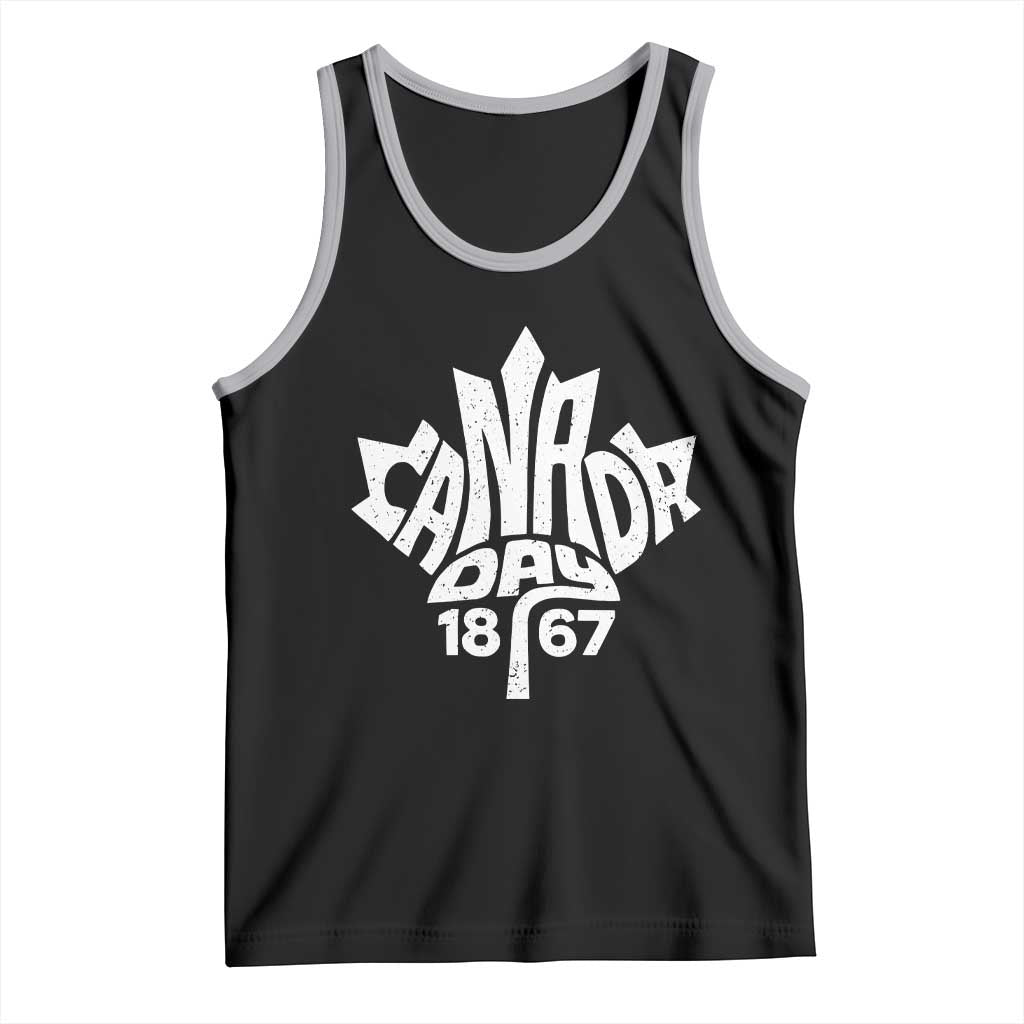 Funny Proud Canadian Canada Day 1867 Tank Top Vintage Maple Leaf TS11 Black Athletic Heather Print Your Wear