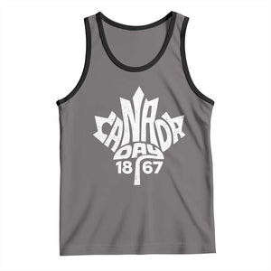 Funny Proud Canadian Canada Day 1867 Tank Top Vintage Maple Leaf TS11 Deep Heather Black Print Your Wear