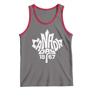 Funny Proud Canadian Canada Day 1867 Tank Top Vintage Maple Leaf TS11 Deep Heather Red Print Your Wear