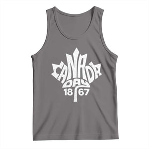 Funny Proud Canadian Canada Day 1867 Tank Top Vintage Maple Leaf TS11 Deep Heather Print Your Wear