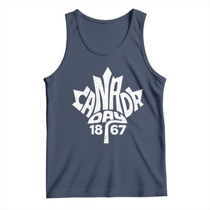 Funny Proud Canadian Canada Day 1867 Tank Top Vintage Maple Leaf TS11 Navy Print Your Wear