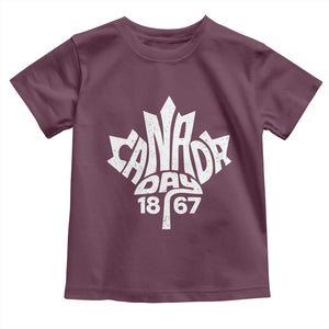 Funny Proud Canadian Canada Day 1867 Toddler T Shirt Vintage Maple Leaf TS11 Maroon Print Your Wear