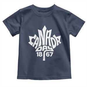 Funny Proud Canadian Canada Day 1867 Toddler T Shirt Vintage Maple Leaf TS11 Navy Print Your Wear