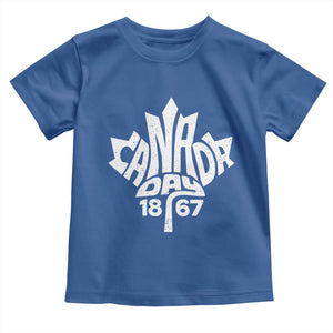 Funny Proud Canadian Canada Day 1867 Toddler T Shirt Vintage Maple Leaf TS11 Royal Blue Print Your Wear